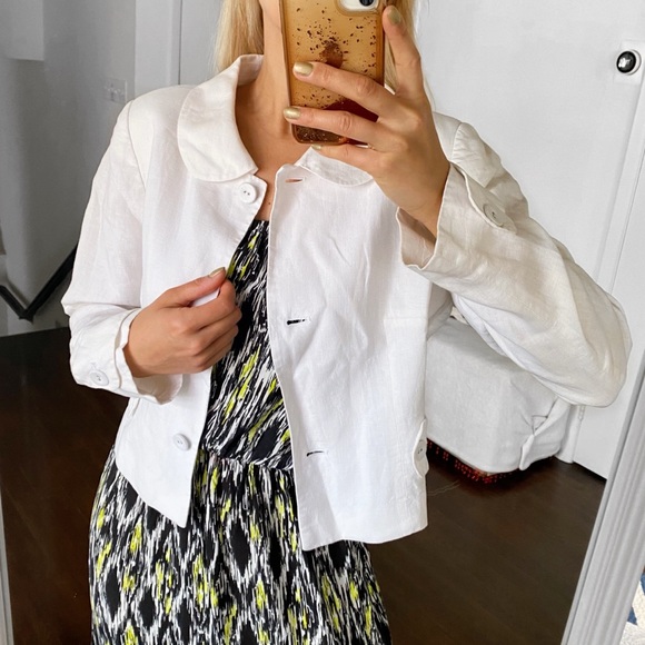 🐚 MONNARI WHITE LINEN ELEGANT BLAZER JACKET! - Picture 6 of 16